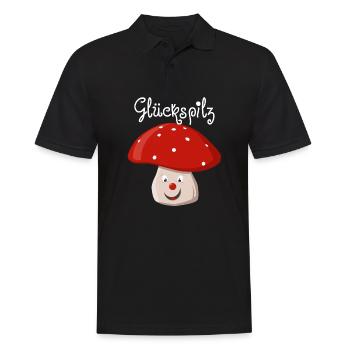 Glückspilz - Männer Poloshirt - Schwarz - Vorne - Kai (181cm)