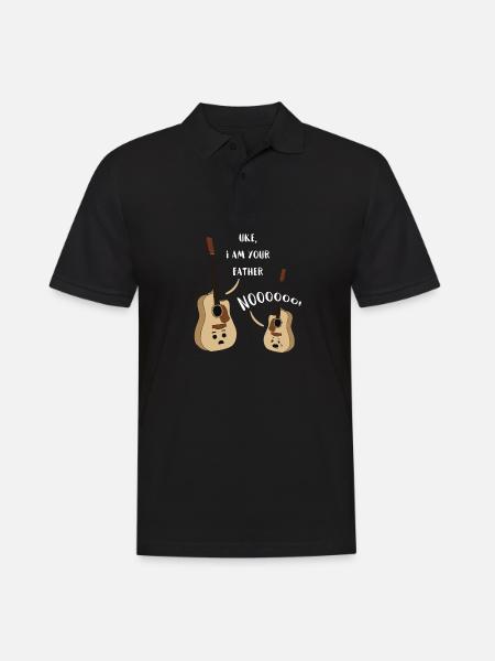 Uke je suis votre père chemise ukulélé guitare musique - Polo Homme - noir