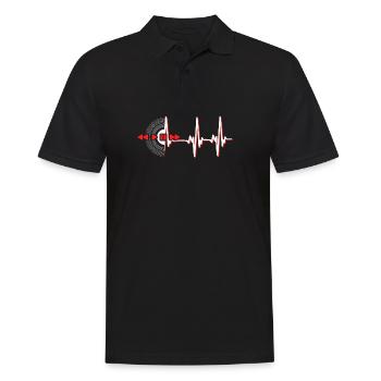 Records heartbeat - Men's Polo Shirt - black - Front - Kai (181cm)