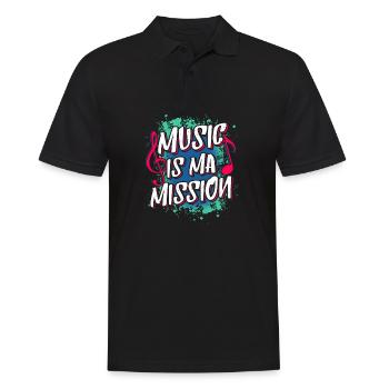 music is ma mission - Men's Polo Shirt - black - Front - Kai (181cm)