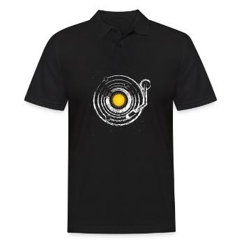 Turntable - Solar System Space Music Vinyl DJ - Men's Polo Shirt - black - Front - Kai (181cm)