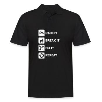 Race It Break It Fix Répétez le cadeau de motocross - Polo Homme - noir - Devant - Kai (181cm)