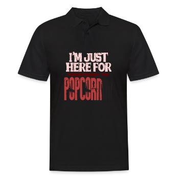I'm just here for popcorn - Men's Polo Shirt - black - Front - Kai (181cm)