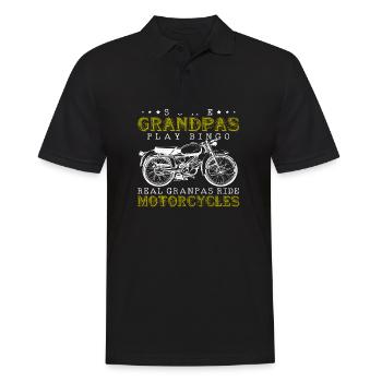 Motorrad Opa - Männer Poloshirt - Schwarz - Vorne - Kai (181cm)
