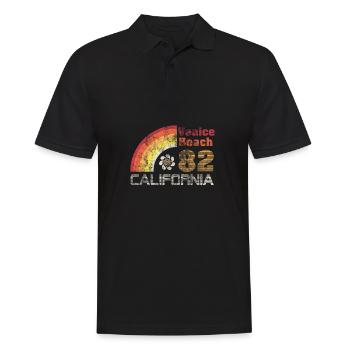 Venice Beach Flower Power Surfer Shirt - Gift - Men's Polo Shirt - black - Front - Kai (181cm)