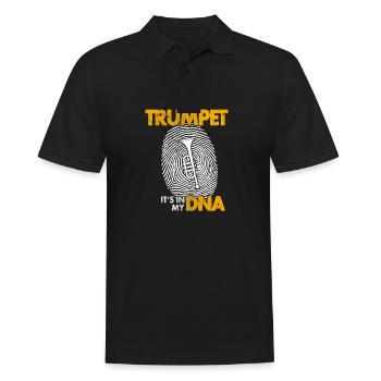 Fingerabdruck Trompete DNA Geschenk Geschenkidee - Männer Poloshirt - Schwarz - Vorne - Kai (181cm)