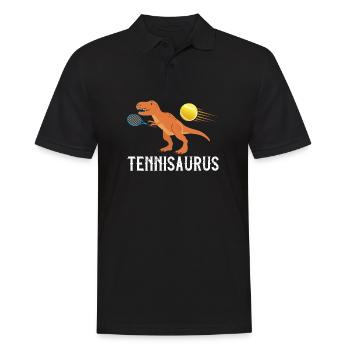 Tennis Dino Saurus Funny Dino - Men's Polo Shirt - black - Front - Kai (181cm)