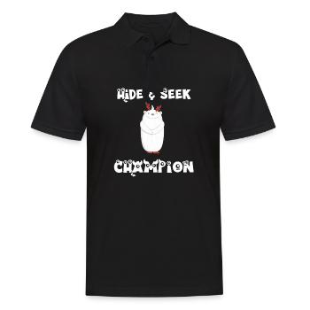Hide and Seek Yeti - Men's Polo Shirt - black - Front - Kai (181cm)