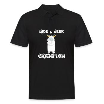 Hide and Seek Yeti - Men's Polo Shirt - black - Front - Kai (181cm)