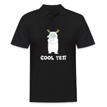 Cool Yeti - Men's Polo Shirt - black - Front - Kai (181cm)