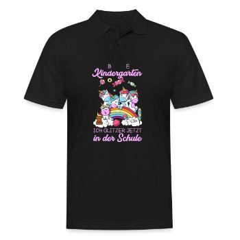 1. Klasse Einschulung Schulanfang Einhorn Geschenk - Männer Poloshirt - Schwarz - Vorne - Kai (181cm)