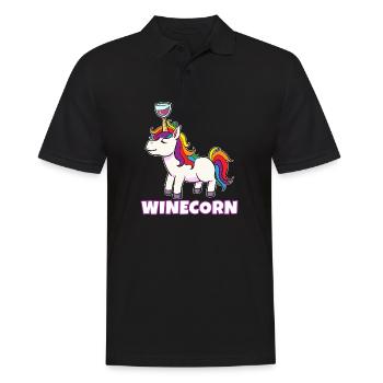 Unicorn Winecorn Unicorn Wine Drink Alcohol Colorful - Men's Polo Shirt - black - Front - Kai (181cm)