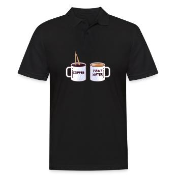 Art Artiste café peinture cadeau photo - Polo Homme - noir - Devant - Kai (181cm)