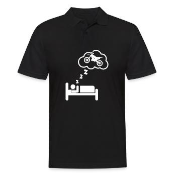 Schlafen Träumen Motocross Geschenk Geschenkidee - Männer Poloshirt - Schwarz - Vorne - Kai (181cm)