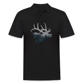 Moose Scandinavia Gift Hunter Deer Antler - Men's Polo Shirt - black - Front - Kai (181cm)