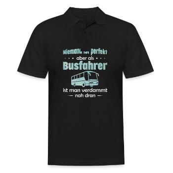 Busfahrer lustiger Spruch Bus Geschenk - Männer Poloshirt - Schwarz - Vorne - Kai (181cm)