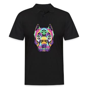 Bully Pit Bull Terrier Wasserfarbe Geschenk - Männer Poloshirt - Schwarz - Vorne - Kai (181cm)