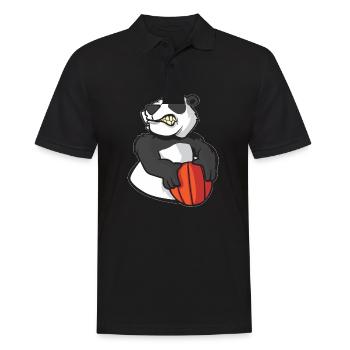 Basketball Streetball Panda Cartoon Gift. - Men's Polo Shirt - black - Front - Kai (181cm)