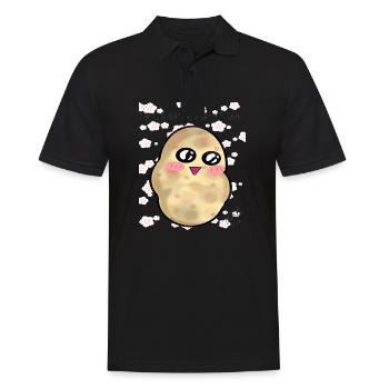 Happy Happy Potato - Men's Polo Shirt - black - Front - Kai (181cm)