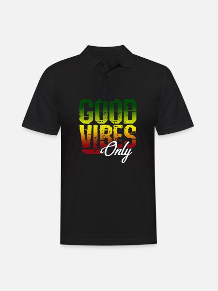 Good Vibes seulement - Reggae Music Jamaïque Rasta Dub - Polo Homme - noir