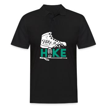 Take a Hike Geschenk Wandern Wanderung Berg - Männer Poloshirt - Schwarz - Vorne - Kai (181cm)