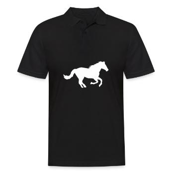 horse - Men's Polo Shirt - black - Front - Kai (181cm)