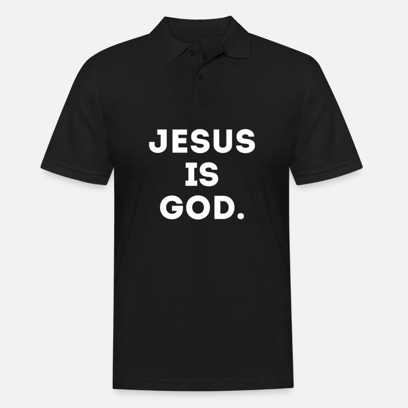 Jesus - Männer Poloshirt - Schwarz