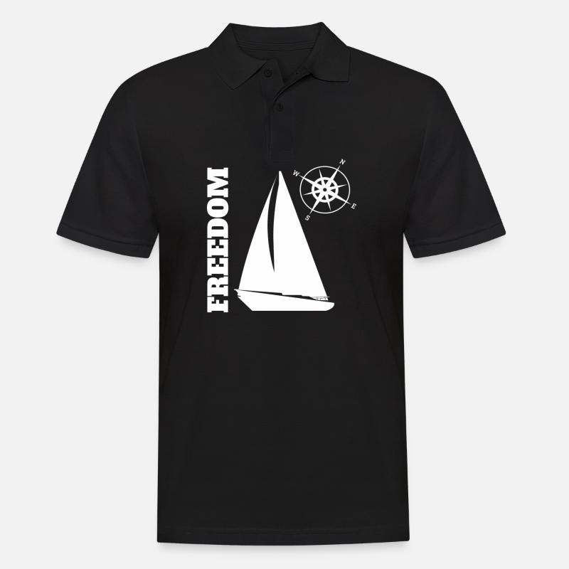 Segelschiff - Männer Poloshirt - Schwarz