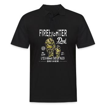 Feuerwehrmann Feuerwehr Vater Vatertag Geschenk - Männer Poloshirt - Schwarz - Vorne - Kai (181cm)