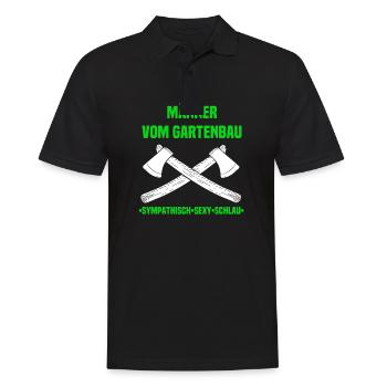 Gartenbau T-Shirt - Männer Poloshirt - Schwarz - Vorne - Kai (181cm)