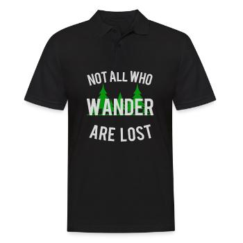 Randonnée alpinisme randonnée cadeau Wanderlust - Polo Homme - noir - Devant - Kai (181cm)