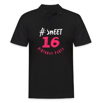 Sweet Sixteen Party célèbre l'anniversaire de sa fille - Polo Homme - noir - Devant - Kai (181cm)