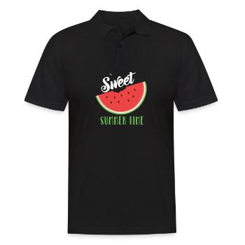 Süsser Sommer - Melone - Männer Poloshirt - Schwarz - Vorne - Kai (181cm)