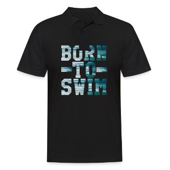 swim - Men's Polo Shirt - black - Front - Kai (181cm)