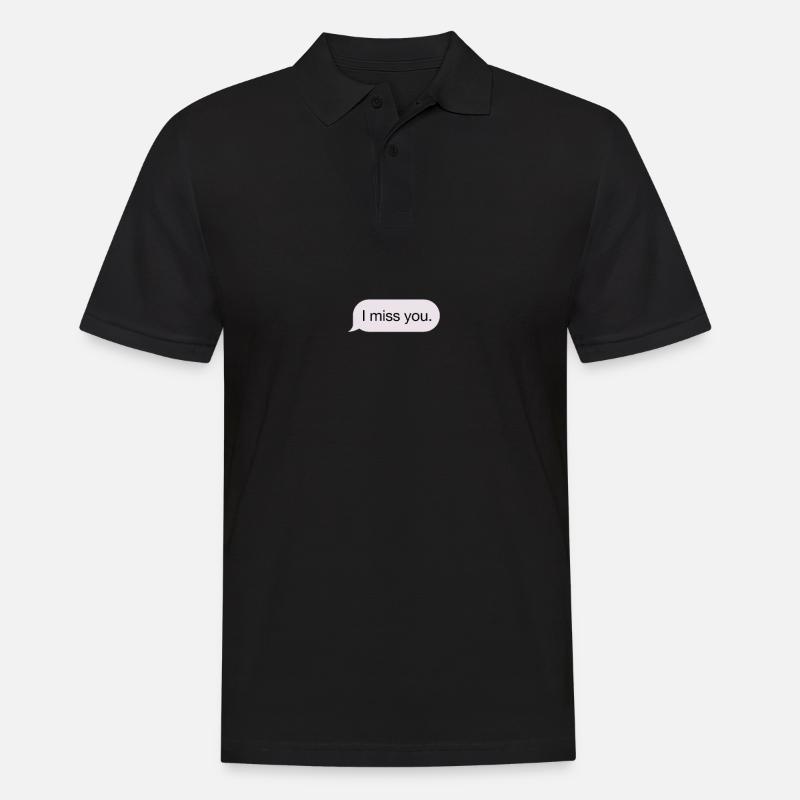 Tu me manques. - message - Polo Homme - noir