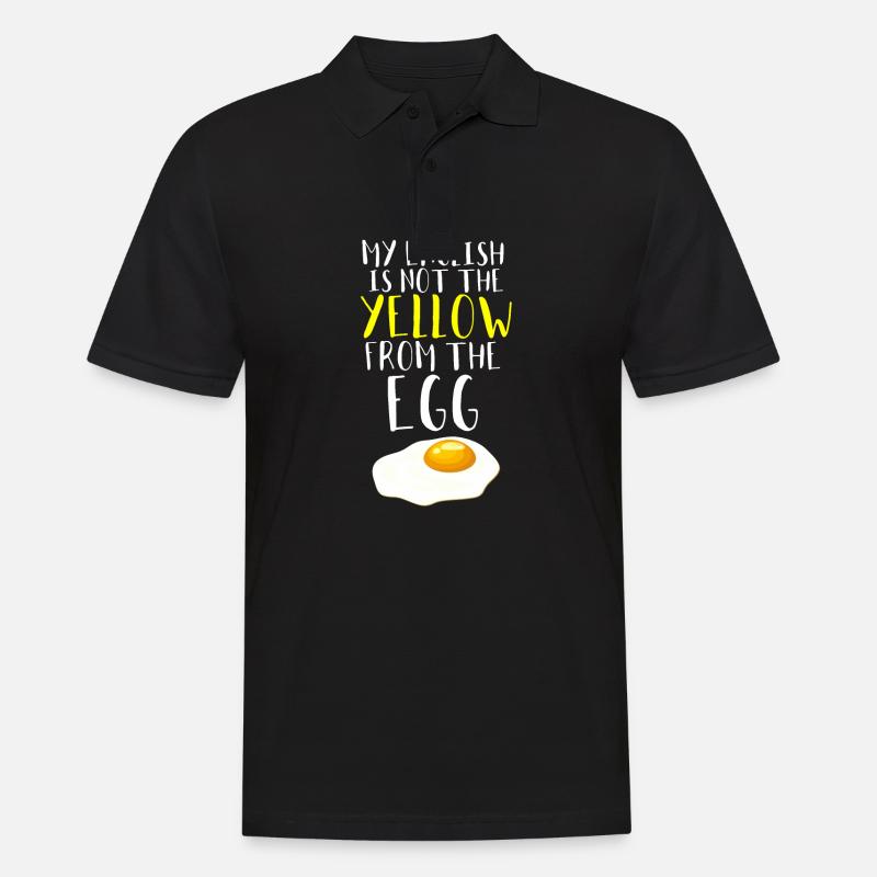 Ei Spiegelei Denglisch - Männer Poloshirt - Schwarz