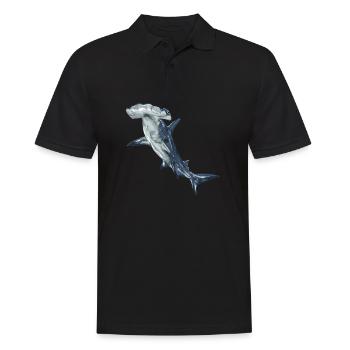 Hai, Haifisch - Männer Poloshirt - Schwarz - Vorne - Kai (181cm)