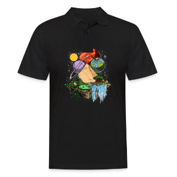 Une ancienne conspiration des extraterrestres des pyramides égyptiennes - Polo Homme - noir - Devant - Kai (181cm)