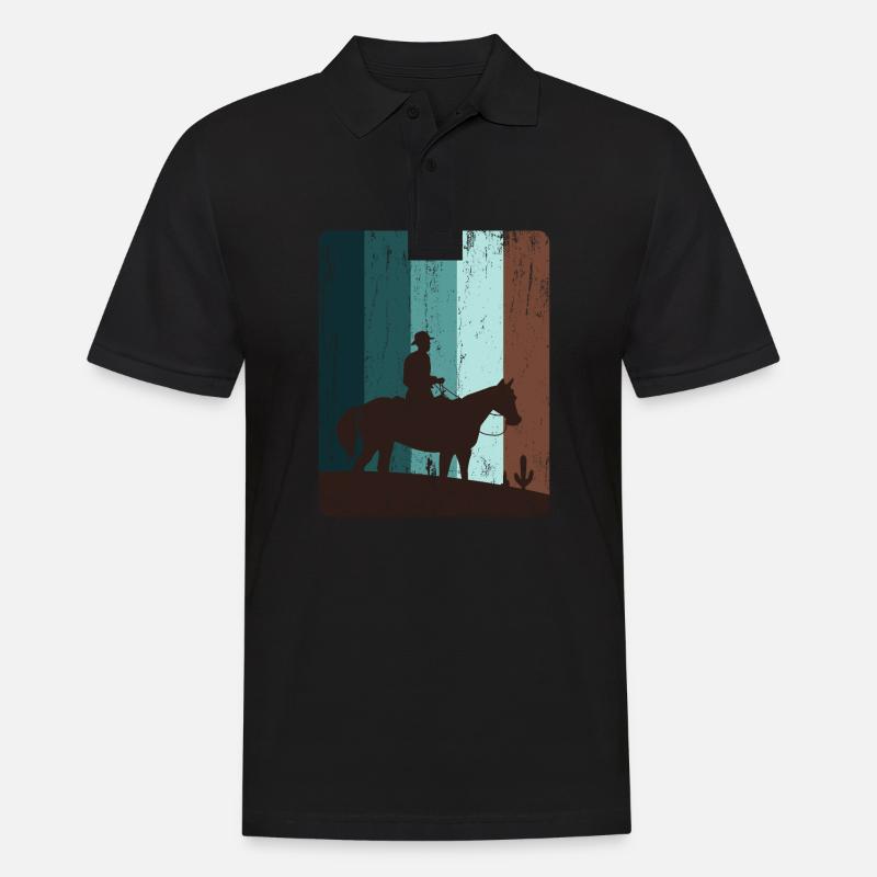 Cowboy - Männer Poloshirt - Schwarz