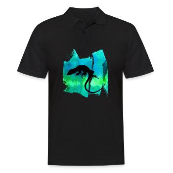 Lizard Eidechse T Shirt - Männer Poloshirt - Schwarz - Vorne - Kai (181cm)