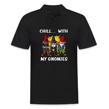Chillin With My Gnomies Fantasy Garden Gnomes - Polo Homme - noir - Devant - Kai (181cm)