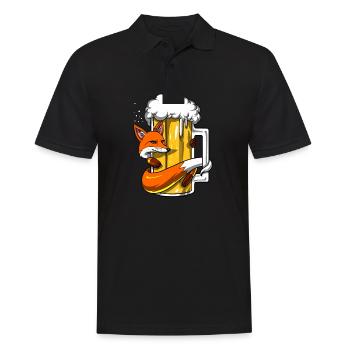 Funny Fox Beer Drinking Party - Men's Polo Shirt - black - Front - Kai (181cm)