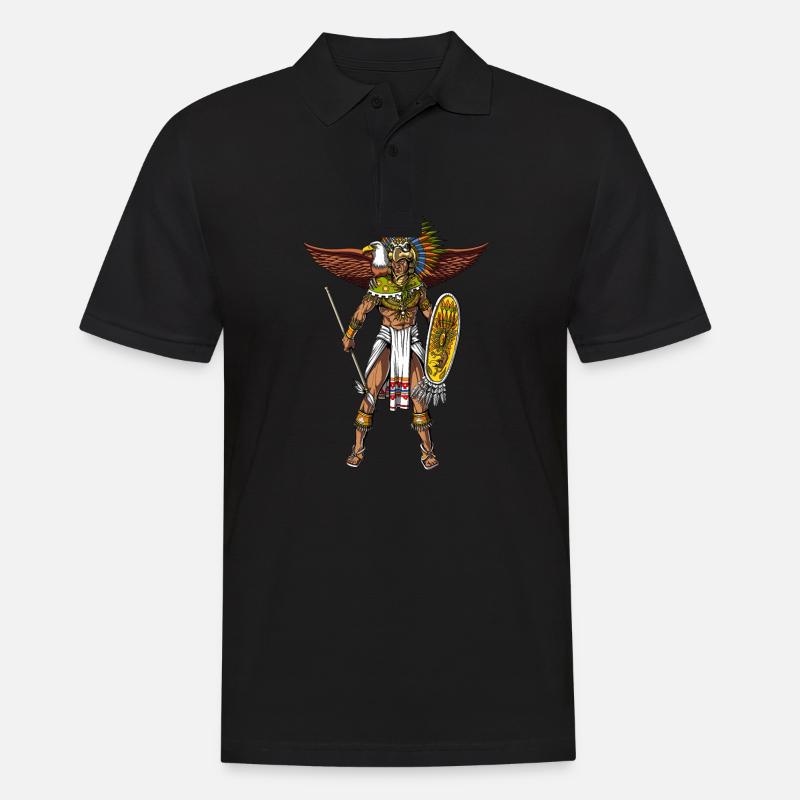 Aztec Eagle Warrior Native Mexican Indian - Polo Homme - noir