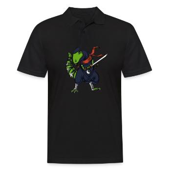 Samurai du guerrier ninja dinosaure T-Rex - Polo Homme - noir - Devant - Kai (181cm)