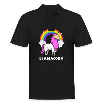 Llamacorn Licorne Llama Alpaga Animal Magique - Polo Homme - noir - Devant - Kai (181cm)