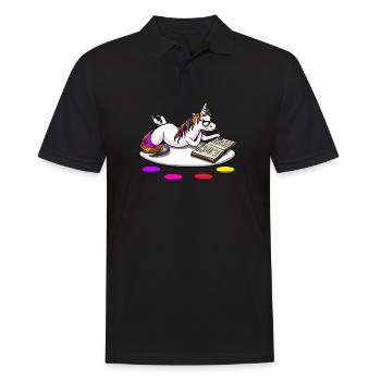 Magical Unicorn Book Reading Nerd - Men's Polo Shirt - black - Front - Kai (181cm)