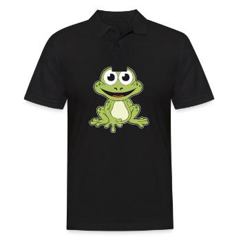 Frosch quark Tier Wildtier Natur Wald Frösche - Männer Poloshirt - Schwarz - Vorne - Kai (181cm)