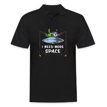 Space Alien Astronaut Fishing Funny Cosmic - Männer Poloshirt - Schwarz - Vorne - Kai (181cm)