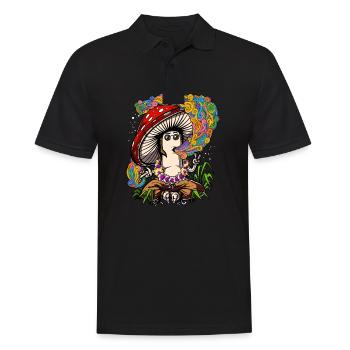 Hippie Shrooms Psychedelic Magic Mushroom Festival - Men's Polo Shirt - black - Front - Kai (181cm)