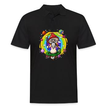Magic Mushroom Psychedelic Fungus Shrooms Trip - Men's Polo Shirt - black - Front - Kai (181cm)
